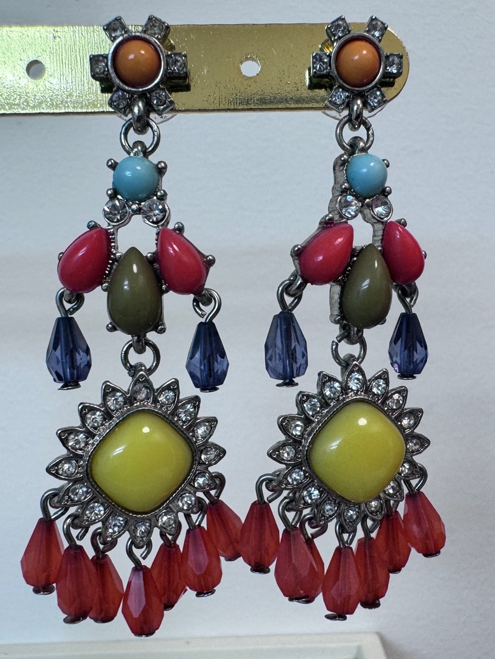 J. Crew Colorful Bohemian Multi-Color Dangle Earrings